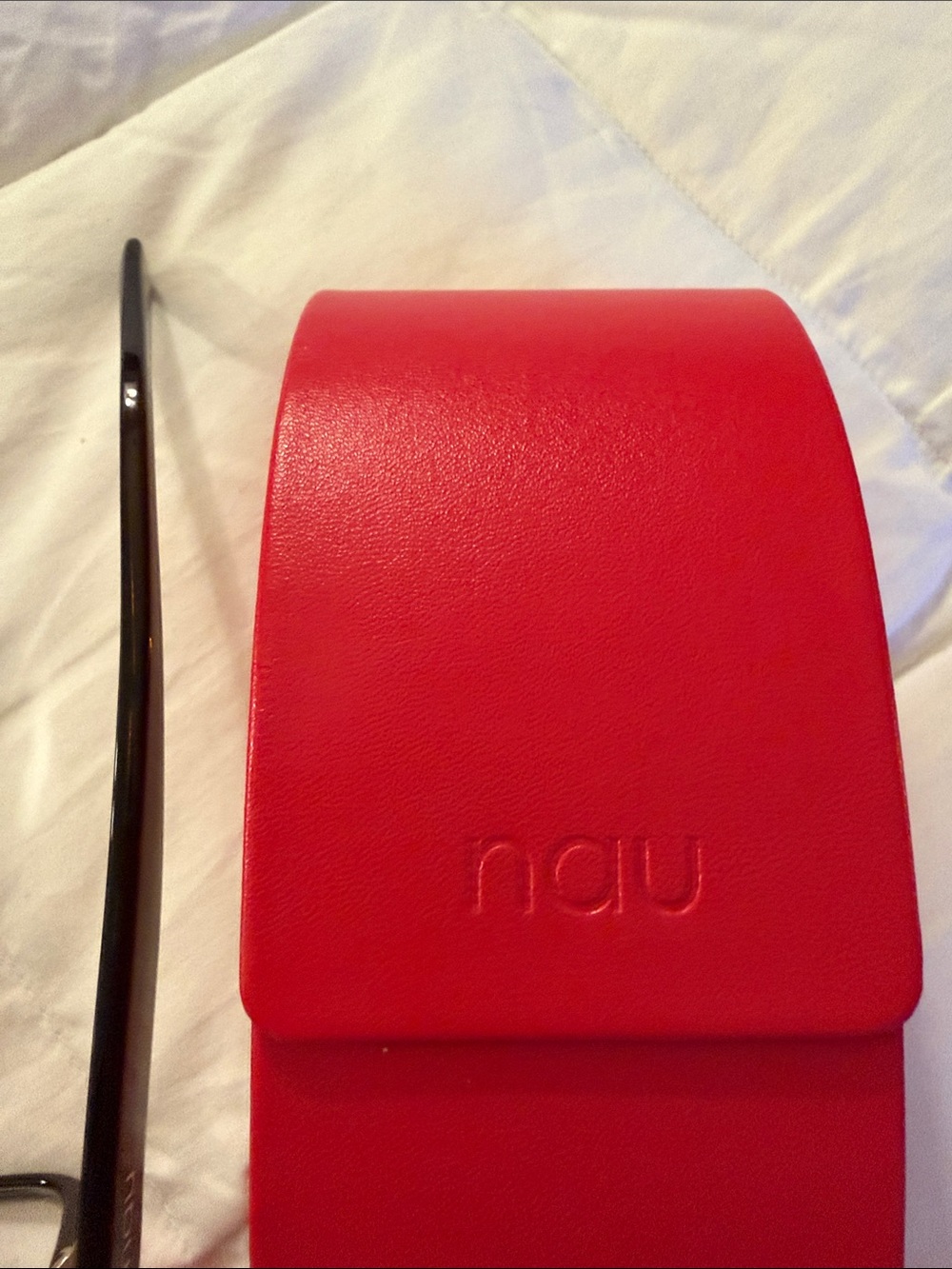 Nau Brown Square Frame Glasses with Red Case - Picture 6 of 8